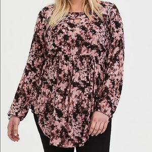 Torrid Pink Tie-Dye Gauze Babydoll Tunic